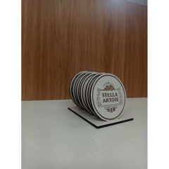 Porta Copo Stella Artois Branco Em Mdf na internet