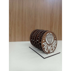 Porta Copos Time Palmeiras Branco Em Mdf na internet