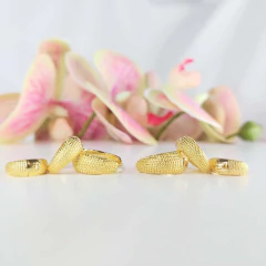 Brinco Trio Argolinhas Grossas Folheado Em Ouro 18k - loja online