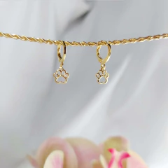 Brinco Argolinha De Patinha De Cachorro Folheado na internet