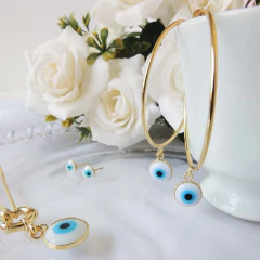 Colar Olho Grego Com Boia Folheado Em Ouro 18k - comprar online