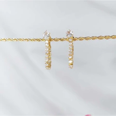 Brinco Em Corrente De Zircônia Cristal na internet