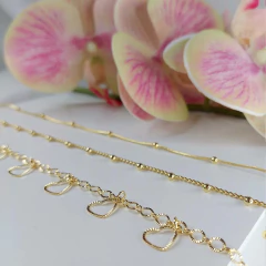 Choker Corrente Com Bolinha Lisa Folheado A Ouro 18k na internet