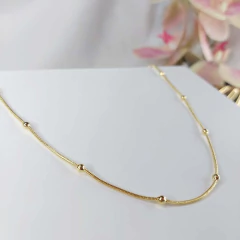 Choker Com Bolinhas Folheado Em Ouro 18k na internet