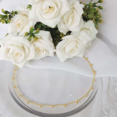 Choker Corrente Com Bolinha Lisa Folheado A Ouro 18k na internet