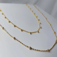 Colar De Corrente Com Bolinhas Douradas Folheado Em Ouro 18k - comprar online
