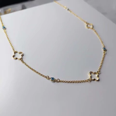 Colar Folheado Em Ouro 18k Com Olhos Gregos - loja online