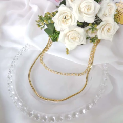 Colar Duplo Com Correntes Grossas Folheado Em Ouro 18k - BIDU SHOP