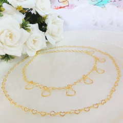 Colar De Corrente Com Elos Em Coração Folheado Em Ouro 18k - comprar online