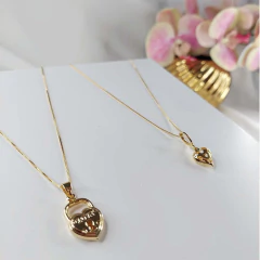 Colar Com Pingente De Cadeado Escrito Amor Folheado Ouro 18k - BIDU SHOP