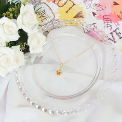 Colar Com Pingente Argolinha De Coração - BIDU SHOP