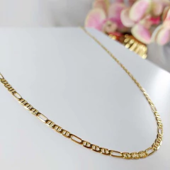 Colar Corrente Com Elos Sequenciados Folheado Em Ouro 18k - comprar online