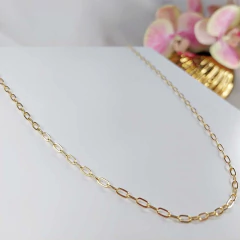Colar Corrente Elos Intercalados Folheado Em Ouro 18k - BIDU SHOP