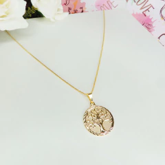 Imagem do Colar Pingente árvore Da Vida Em Chapa Folheado A Ouro 18k