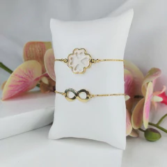 Pulseira Regulável Com Símbolo Do Infinito Folheado Em Ouro 18k - BIDU SHOP