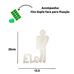 Plaquinha Para Banheiro Masculino Ele 3mm Natural na internet