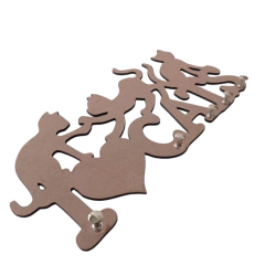 Porta Chave Cat Natural Em Mdf na internet