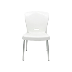 Cadeira Bistrô Plástico Pés Alumínio Branca na internet
