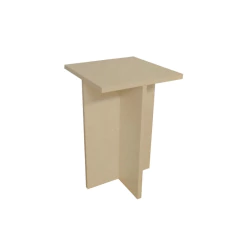 Banco Tampo Quadrado 45 Cm Natural Em Mdf