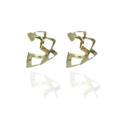 Brinco Argola De Losango Folheado A Ouro 18k - BIDU SHOP