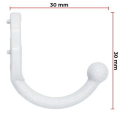 Gancho Para Porta Chaves Plastico Branco C 100 na internet