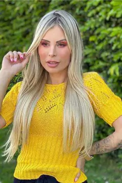 Imagem do Blusa Tricot Manga Curta Gola Alta