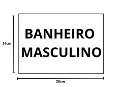 Placa Sinalização 1/2 Oficio Banheiro Masculino Mdf Branco na internet