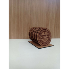 Porta Copo Heineken Natural Em Mdf na internet