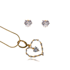 Imagem do Conjunto Coração Trabalhado Com Zircônias