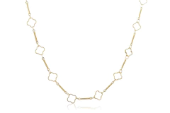 Colar Com Corrente Detalhada Com Flor Vazada Folheado Em Ouro 18k - BIDU SHOP