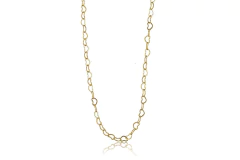 Colar De Corrente Com Elos Em Coração Folheado Em Ouro 18k