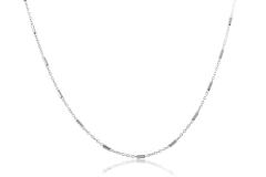 Gargantilha Com Corrente Intervalo Com Cânulo Em Ródio Branco - BIDU SHOP