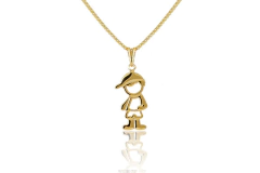 Colar Com Pingente De Menino Folheado Em Ouro 18k - loja online