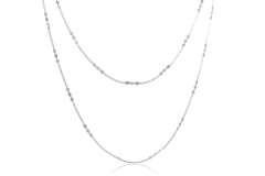 Colar Entrecortada Com Três Losangos Folheado Em Ródio Branco - BIDU SHOP