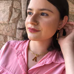 Colar De Letras Folheado Em Ouro 18k na internet