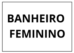 Placa Sinalização 1/2 Oficio Banheiro Feminino Mdf Branco