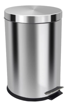 Imagem do Lixeira Com Pedal Em Aço Inox 20 L Cesto Interno Removível