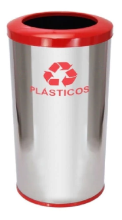 Lixeira Em Aço Inox Com Aro Pintado 22l