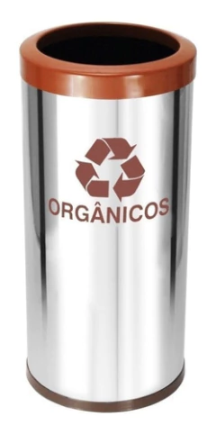 Lixeira Em Aço Inox 22l Coleta Seletiva Com Aro Plastico - BIDU SHOP