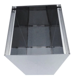 Lixeira Quadrada Em Aço Inox Com Tampa Aro Aberta 50 L na internet