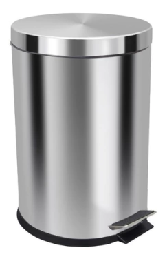 Lixeira Com Pedal Em Aço Inox 12 L Cesto Interno Removível