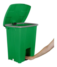 Imagem do Cesto Plástico Quadrado Com Pedal Plástico 30l