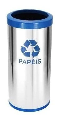 Lixeira Em Aço Inox 22l Coleta Seletiva Com Aro Plastico - comprar online