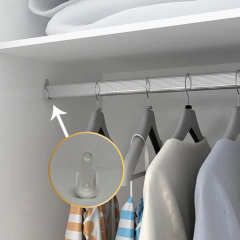 Suporte Tubo Cabideiro Oval Oblongo C 20 Pc Branco Plastico - BIDU SHOP