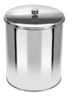 Lixeira Office Com Tampa Em Aço Inox 5l