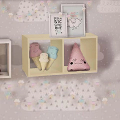 Imagem do Nicho Duplo 60x30x20 Natural Em Mdf