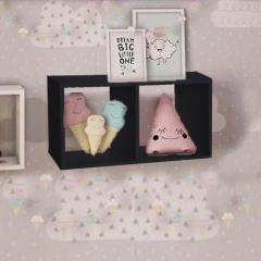 Imagem do Nicho Duplo 50x25x20 Preto Em Mdf