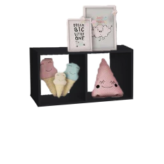 Nicho Duplo 50x25x20 Preto Em Mdf - loja online