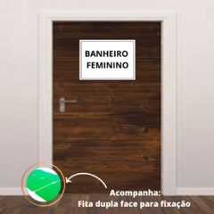 Placa Sinalização 1/2 Oficio Banheiro Feminino Mdf Branco - comprar online