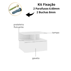 Mesa De Cabeceira Flutuante Gaveta Natural Em Mdf - BIDU SHOP
